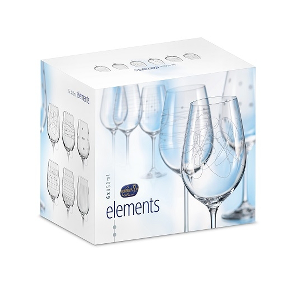CRYSTALEX Sklenice na víno VIOLA ELEMENTS 450ml 6ks *