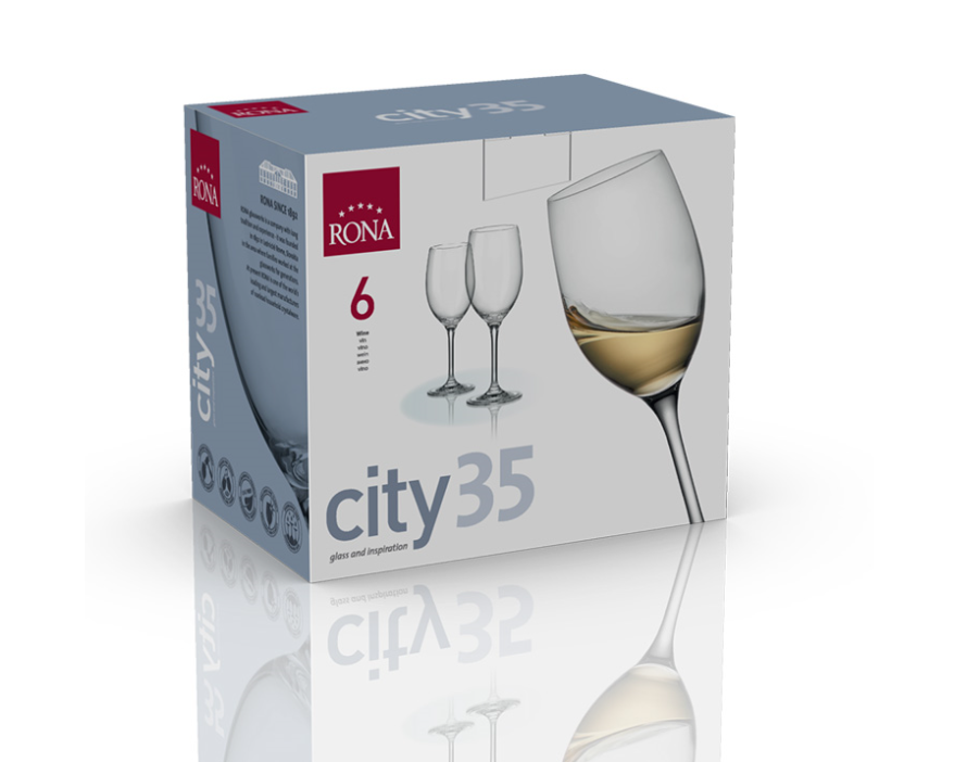 RONA Sklenice na víno CITY 350ml 6ks