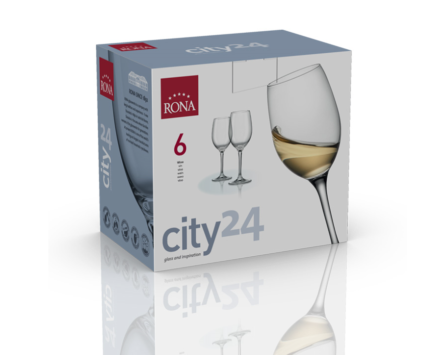 RONA Sklenice na víno CITY 240ml  6ks