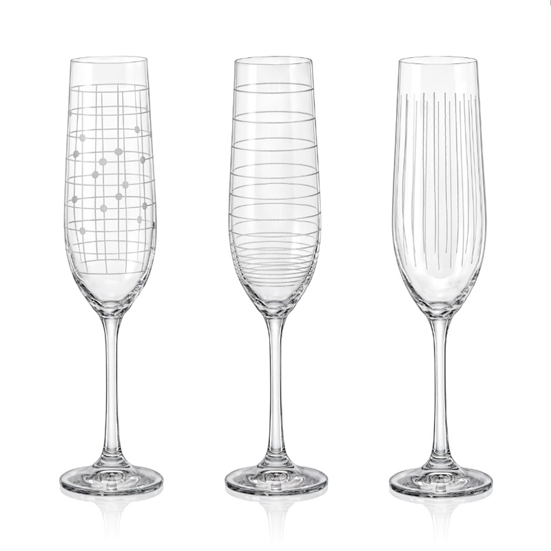 CRYSTALEX Sklenice na sekt VIOLA ELEMENTS 190ml 6ks *