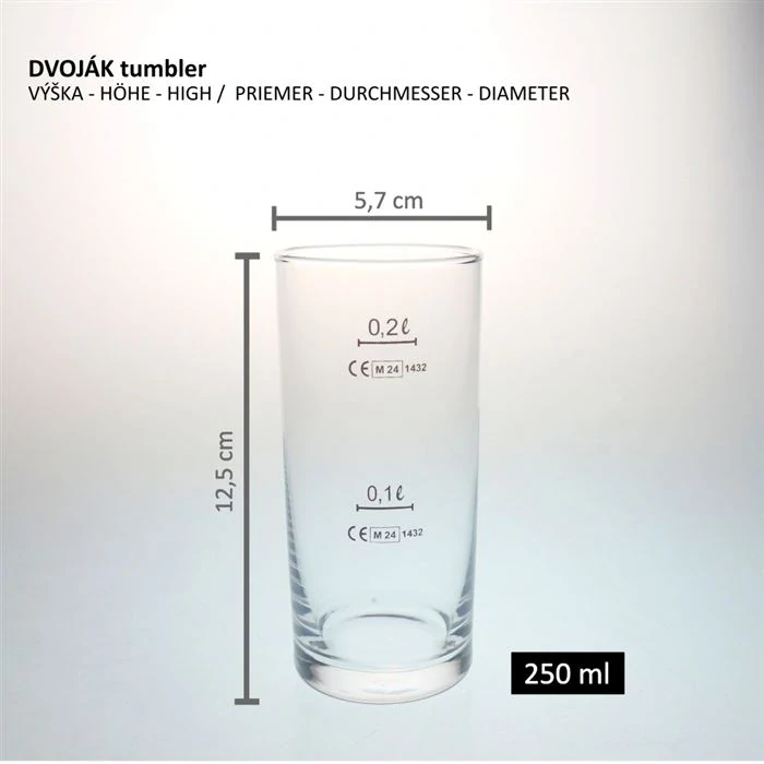 Sklenice DVOJÁK 0,1+0,2l cejch *