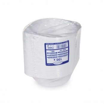 Miska na polévku bílá s uchy PP 500ml / 100ks *