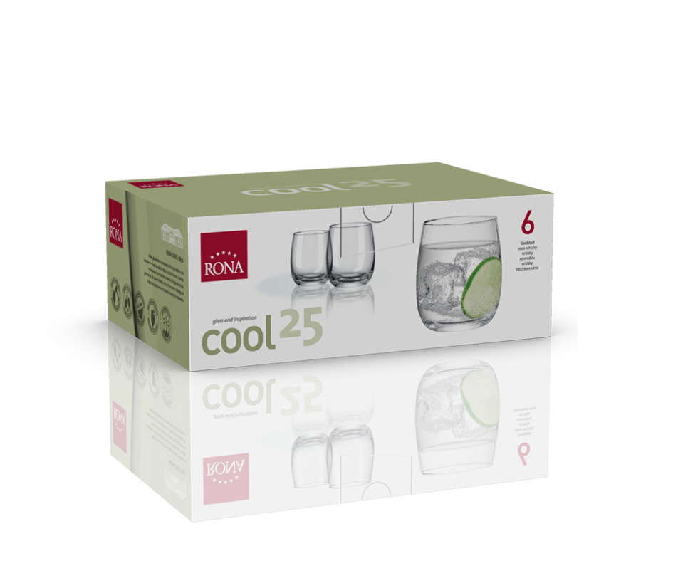 RONA Sklenice na whisky a nealko COOL 250ml/6ks *