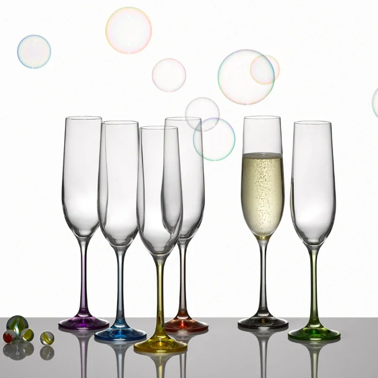 CRYSTALEX Sklenice na sekt RAINBOW 190ml 6ks *