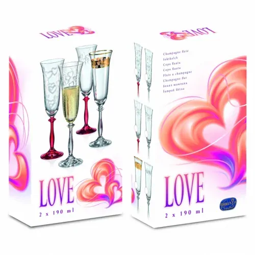 Angela LOVE set 2kusy skleniček na sekt 190ml *