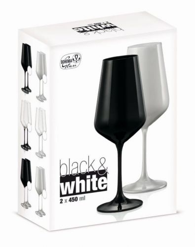 Sklenice na víno BLACK&WHITE 450ML 2ks *