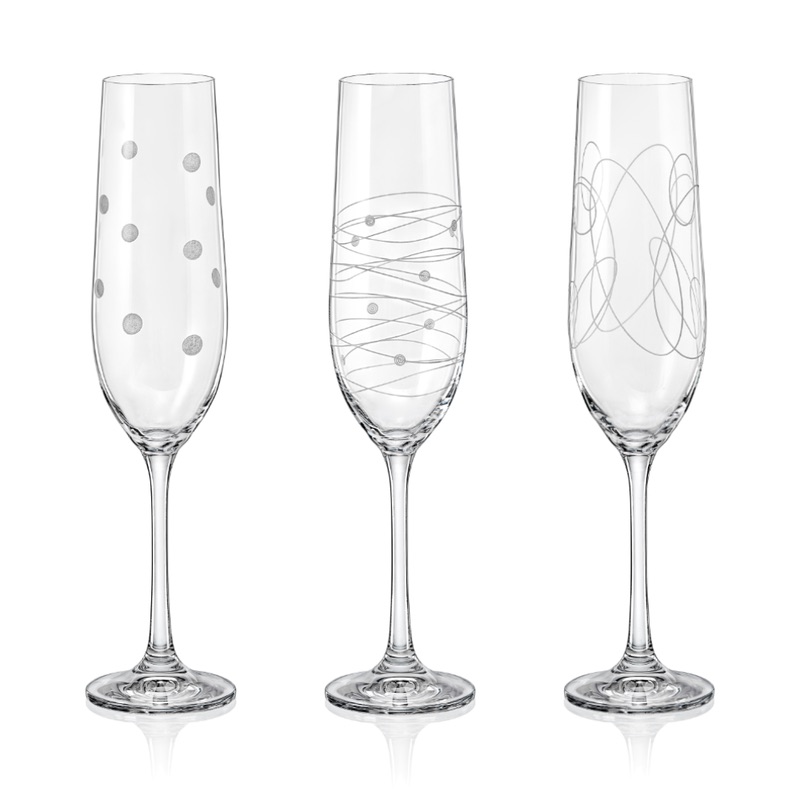 CRYSTALEX Sklenice na sekt VIOLA ELEMENTS 190ml 6ks *
