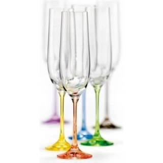 CRYSTALEX Sklenice na sekt RAINBOW 190ml 6ks *