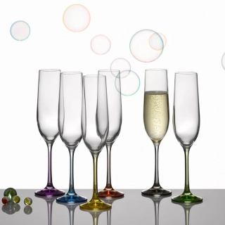 CRYSTALEX Sklenice na sekt RAINBOW 190ml 6ks *